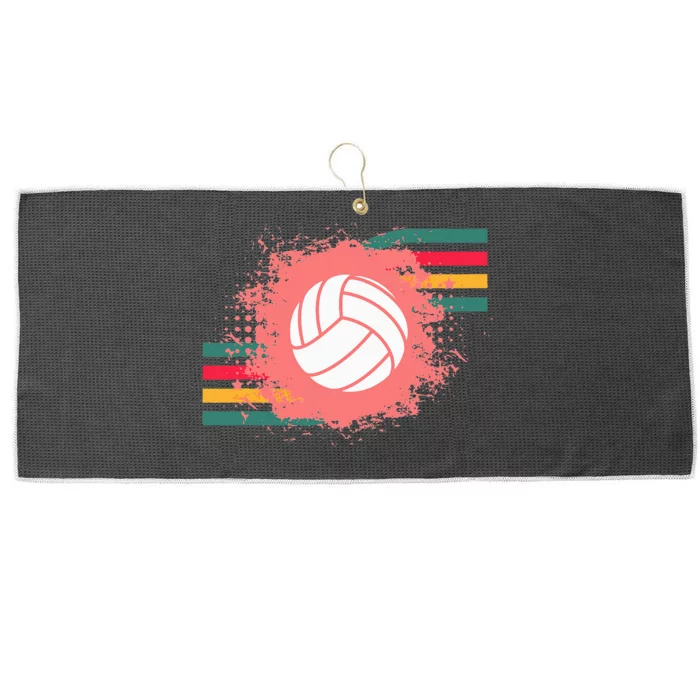 Love Volleyball Retro Vintage Vibe Team Tournament Large Microfiber Waffle Golf Towel