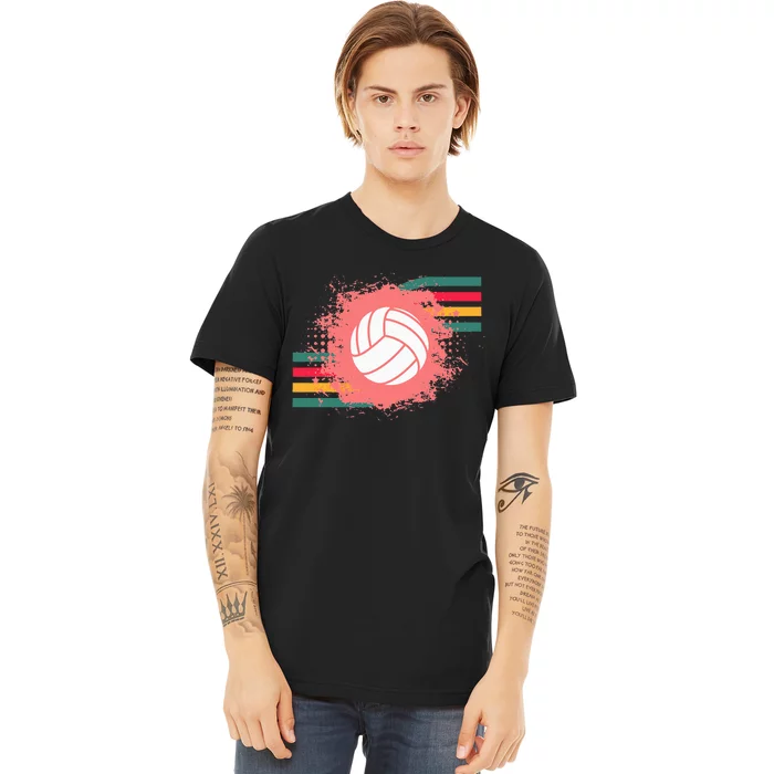 Love Volleyball Retro Vintage Vibe Team Tournament Premium T-Shirt