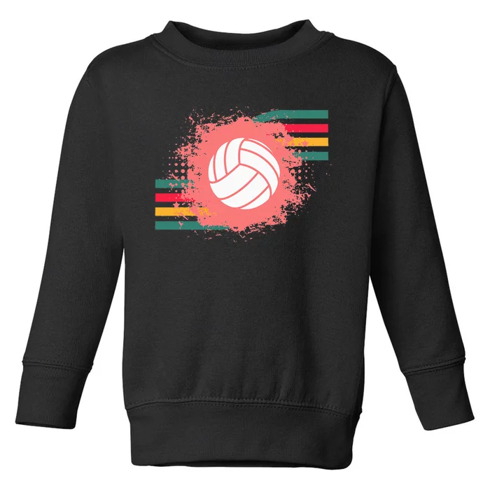 Love Volleyball Retro Vintage Vibe Team Tournament Toddler Sweatshirt