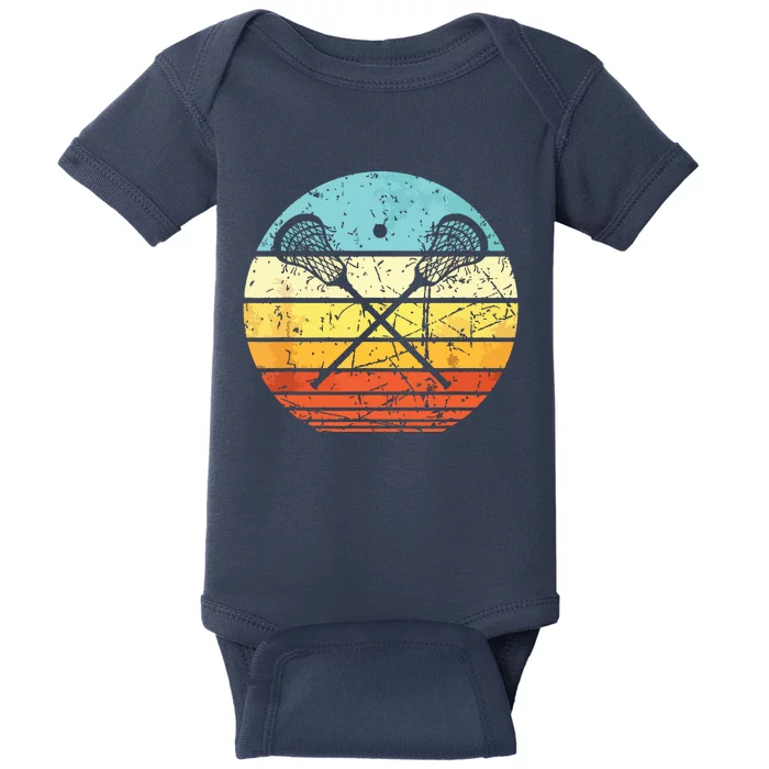 Lacrosse Vintage Retro Lacrosse Stick Sun Gift Baby Bodysuit