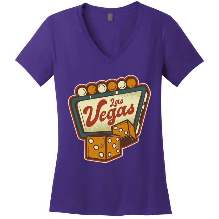 Las Vegas Retro Sign Women's V-Neck T-Shirt