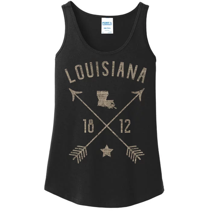 Louisiana Vintage Retro Bohemian Arrows Ladies Essential Tank