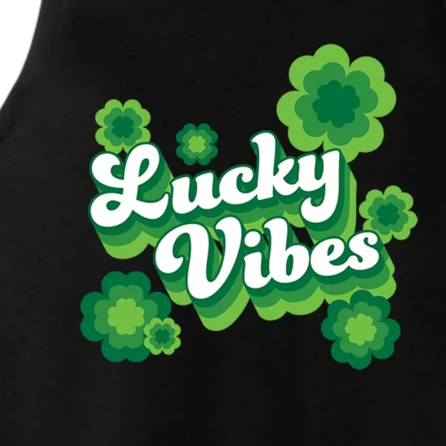 Lucky Vibes St Patricks Day Gift Ladies Tri-Blend Wicking Tank