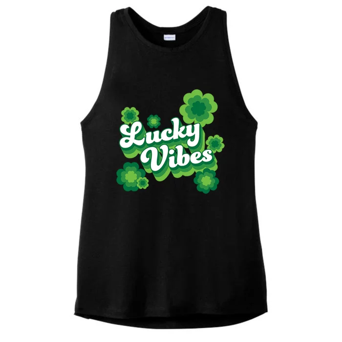 Lucky Vibes St Patricks Day Gift Ladies Tri-Blend Wicking Tank