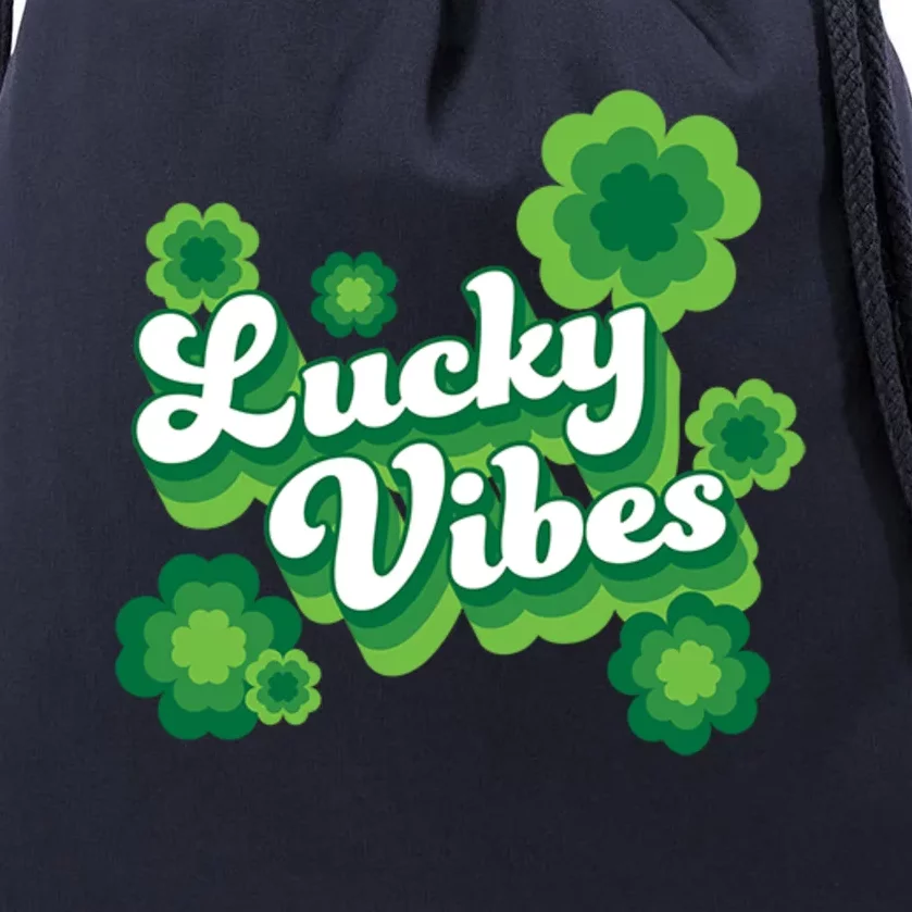 Lucky Vibes St Patricks Day Gift Drawstring Bag