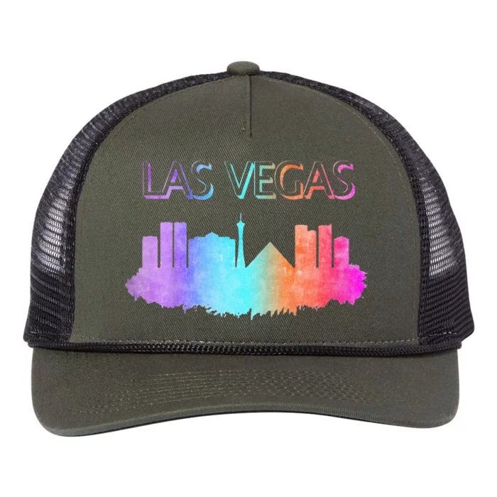 Las Vegas Skyline Retro Rope Trucker Hat Cap