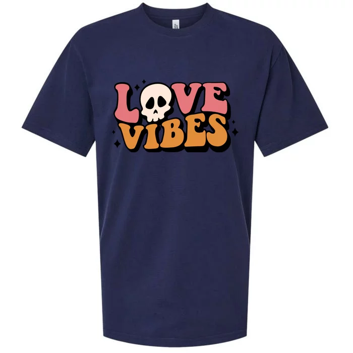 Love Vibes Skull Valentine’S Day Sueded Cloud Jersey T-Shirt