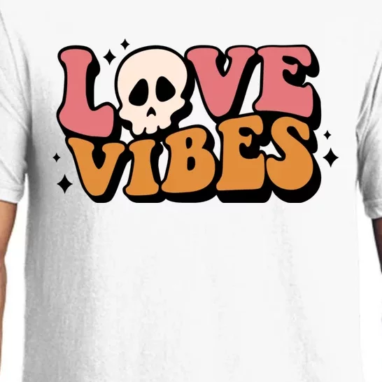 Love Vibes Skull Valentine’S Day Pajama Set