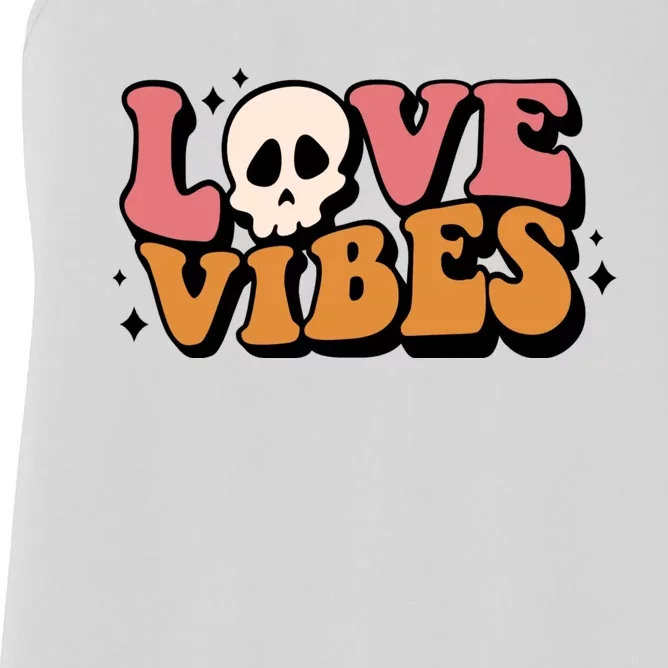 Love Vibes Skull Valentine’S Day Women's Racerback Tank