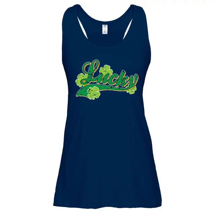 Lucky Vintage St Patrick's Day Ladies Essential Flowy Tank