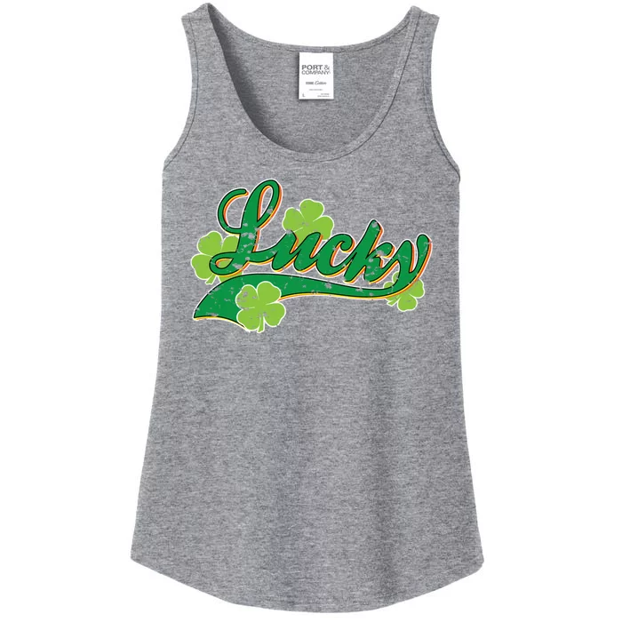 Lucky Vintage St Patrick's Day Ladies Essential Tank