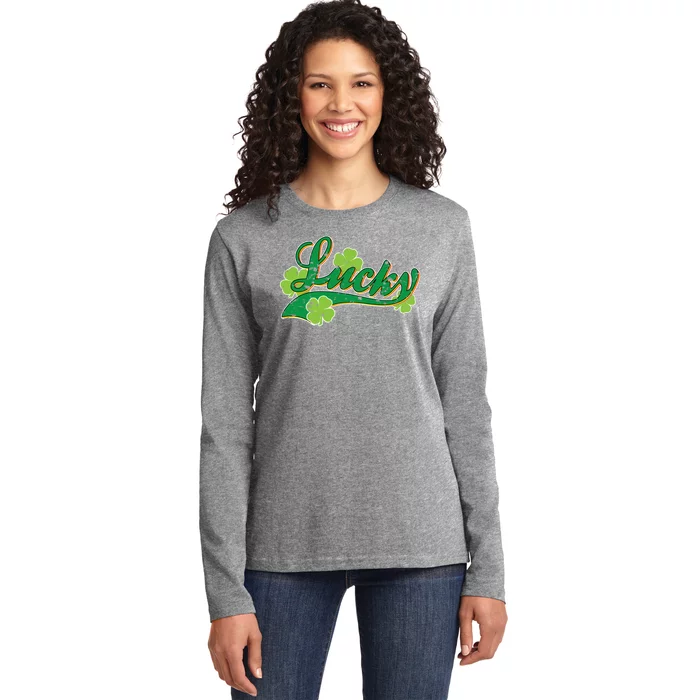 Lucky Vintage St Patrick's Day Ladies Long Sleeve Shirt