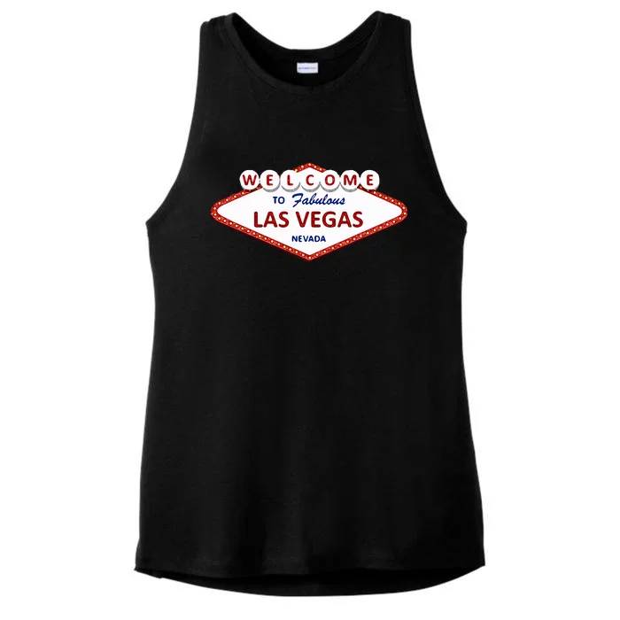 Las Vegas Sign Nevada Ladies Tri-Blend Wicking Tank