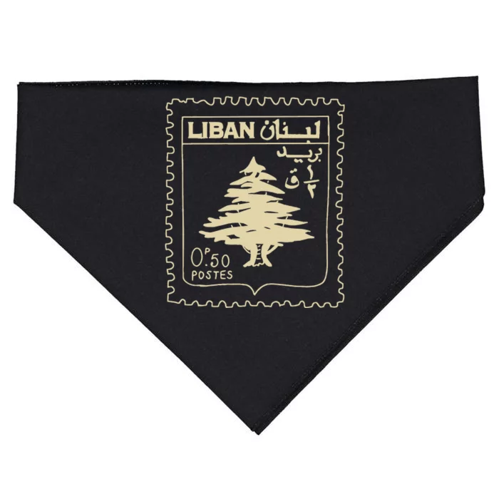 Lebanon Vintage Support Lebanon Beirut Map Lebanese Flag USA-Made Doggie Bandana