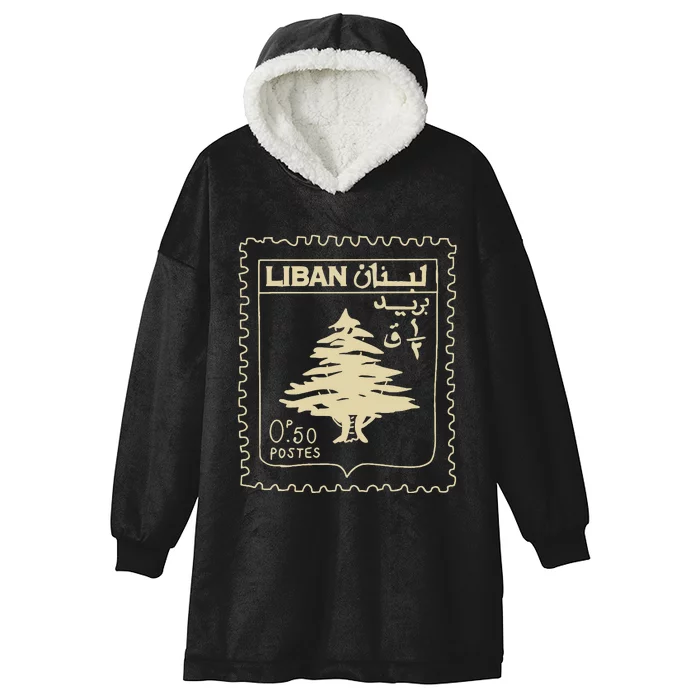 Lebanon Vintage Support Lebanon Beirut Map Lebanese Flag Hooded Wearable Blanket