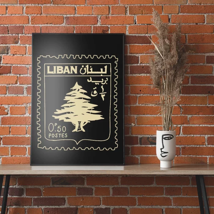 Lebanon Vintage Support Lebanon Beirut Map Lebanese Flag Poster