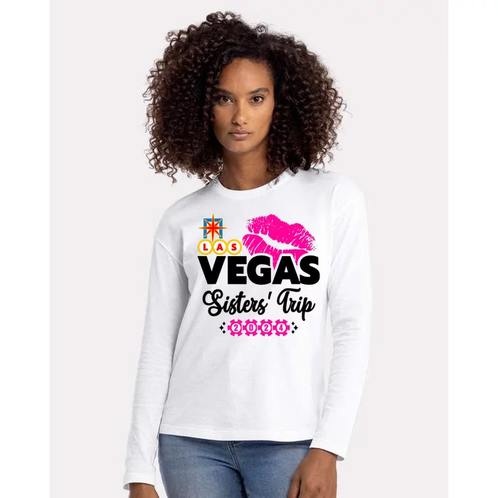 Las Vegas Sisters Trip 2024 Girl Trip Womens Cotton Relaxed Long Sleeve T-Shirt