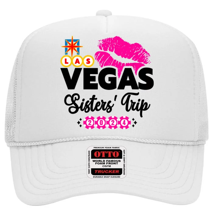 Las Vegas Sisters Trip 2024 Girl Trip High Crown Mesh Trucker Hat