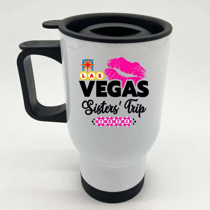 Las Vegas Sisters Trip 2024 Girl Trip Front & Back Stainless Steel Travel Mug