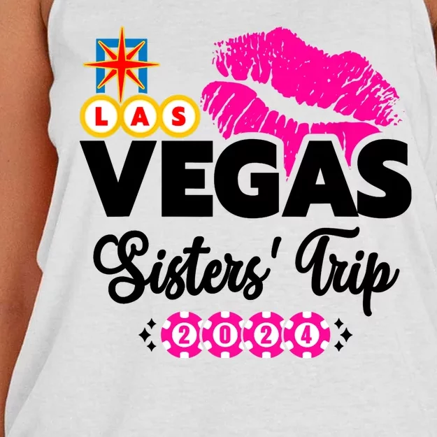 Las Vegas Sisters Trip 2024 Girl Trip Women's Knotted Racerback Tank