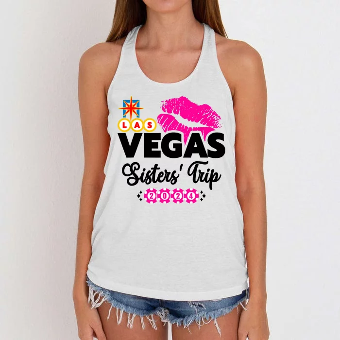 Las Vegas Sisters Trip 2024 Girl Trip Women's Knotted Racerback Tank