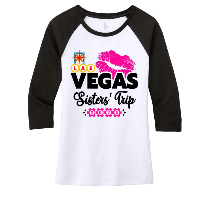 Las Vegas Sisters Trip 2024 Girl Trip Women's Tri-Blend 3/4-Sleeve Raglan Shirt