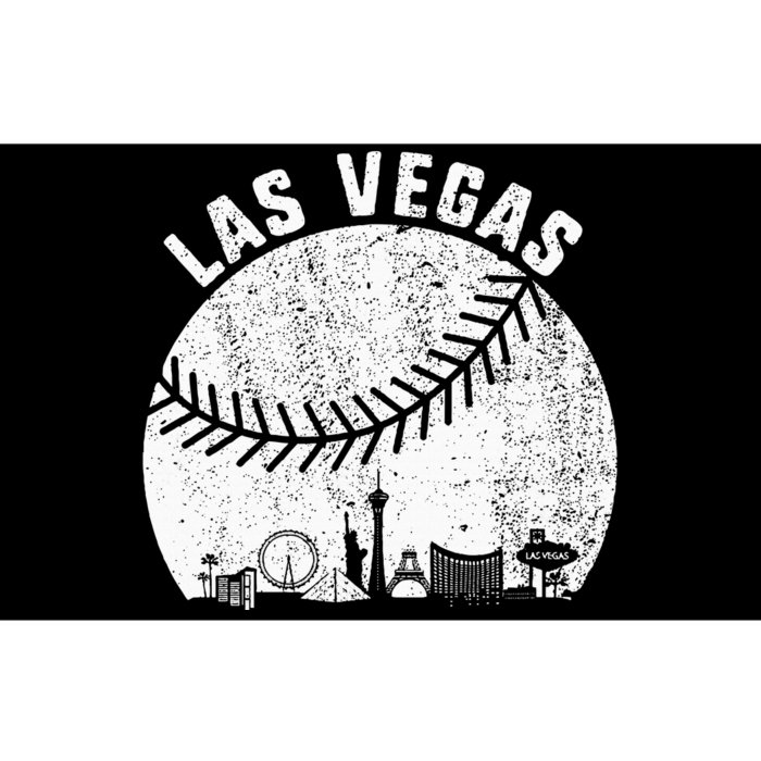 Las Vegas Skyline Baseball Fan Vintage Baseball Las Vegas Bumper Sticker