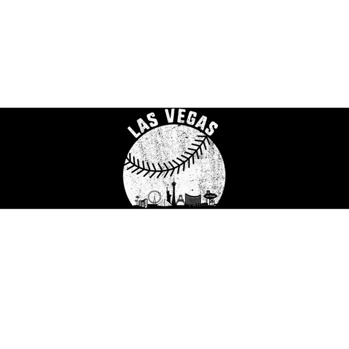 Las Vegas Skyline Baseball Fan Vintage Baseball Las Vegas Bumper Sticker