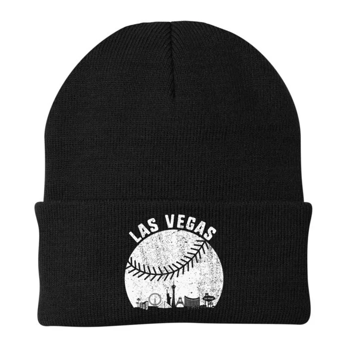 Las Vegas Skyline Baseball Fan Vintage Baseball Las Vegas Knit Cap Winter Beanie