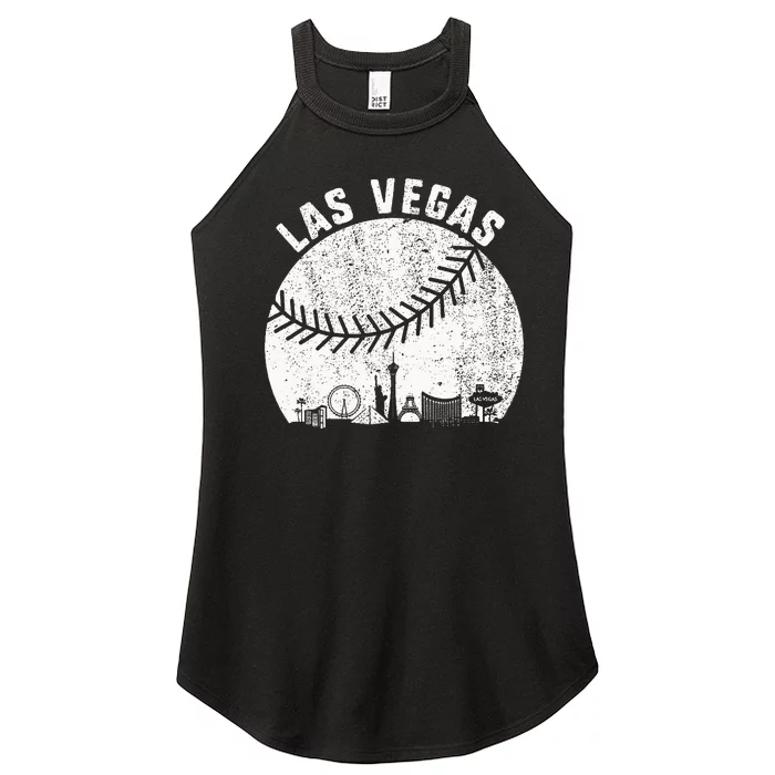 Las Vegas Skyline Baseball Fan Vintage Baseball Las Vegas Women’s Perfect Tri Rocker Tank