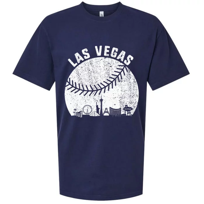 Las Vegas Skyline Baseball Fan Vintage Baseball Las Vegas Sueded Cloud Jersey T-Shirt