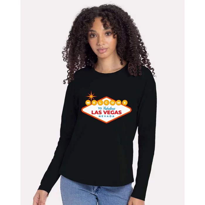 Las Vegas Travel Souvenir Sign Design Vacation Tourist Visit Womens Cotton Relaxed Long Sleeve T-Shirt