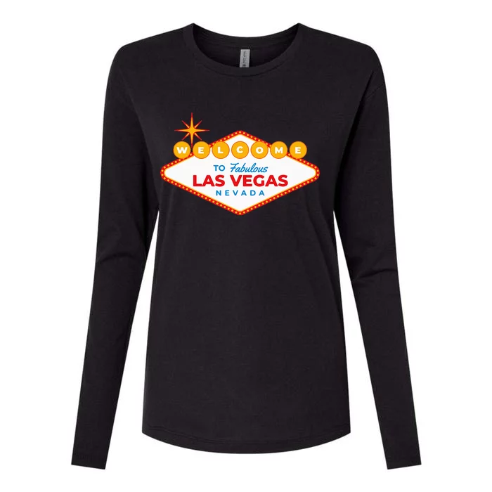 Las Vegas Travel Souvenir Sign Design Vacation Tourist Visit Womens Cotton Relaxed Long Sleeve T-Shirt