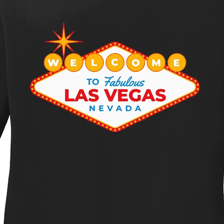 Las Vegas Travel Souvenir Sign Design Vacation Tourist Visit Ladies Long Sleeve Shirt