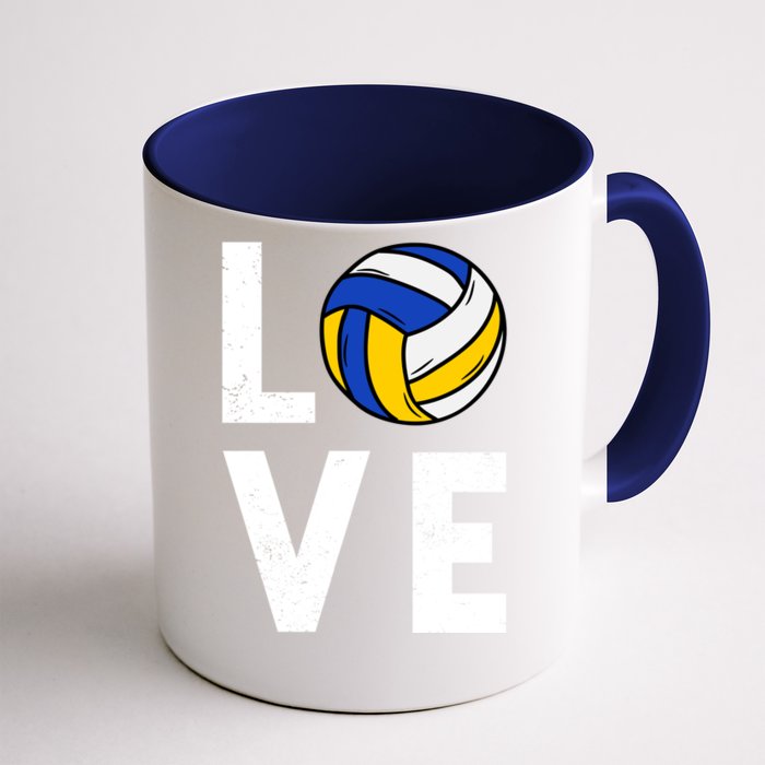 Love Volleyball Team Gift For Lovers Front & Back Coffee Mug