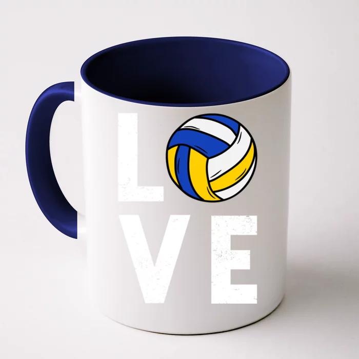 Love Volleyball Team Gift For Lovers Front & Back Coffee Mug