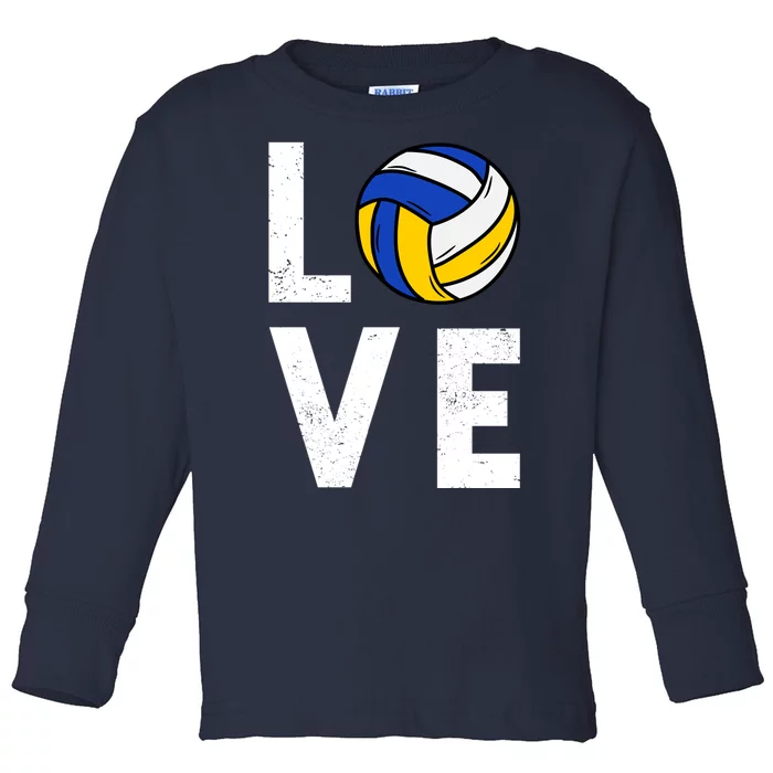 Love Volleyball Team Gift For Lovers Toddler Long Sleeve Shirt