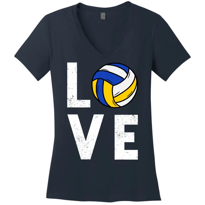 Love Volleyball Team Gift For Lovers Women's V-Neck T-Shirt