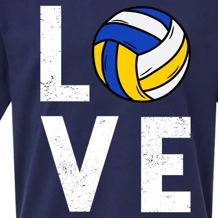 Love Volleyball Team Gift For Lovers Sueded Cloud Jersey T-Shirt