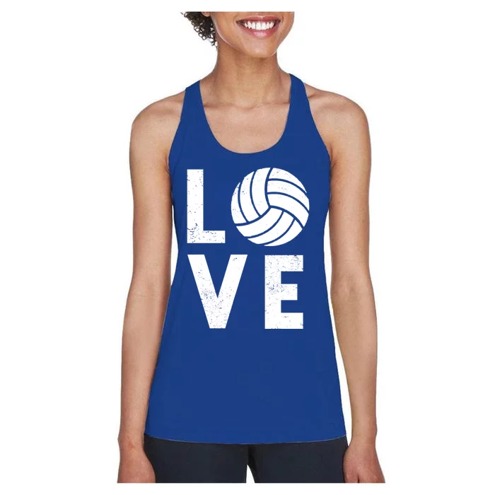 Love Volleyball Team Volleyball Meaningful Gift Women's Racerback Tank