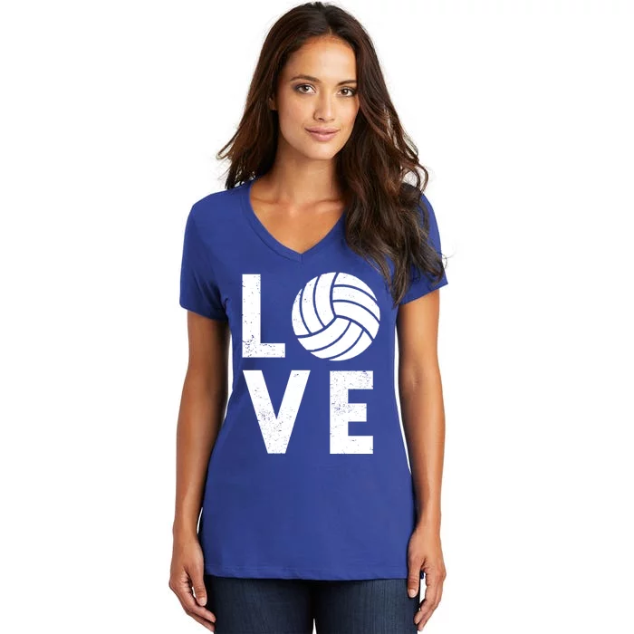 Love Volleyball Team Volleyball Meaningful Gift Women's V-Neck T-Shirt