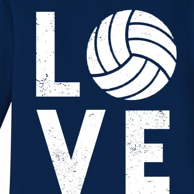 Love Volleyball Team Volleyball Meaningful Gift Baby Long Sleeve Bodysuit