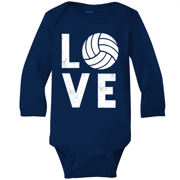 Love Volleyball Team Volleyball Meaningful Gift Baby Long Sleeve Bodysuit