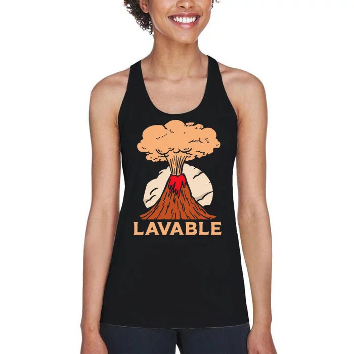 Lavable Volcanic Volcanoes Geology Lava Volcanoe Women's Racerback Tank