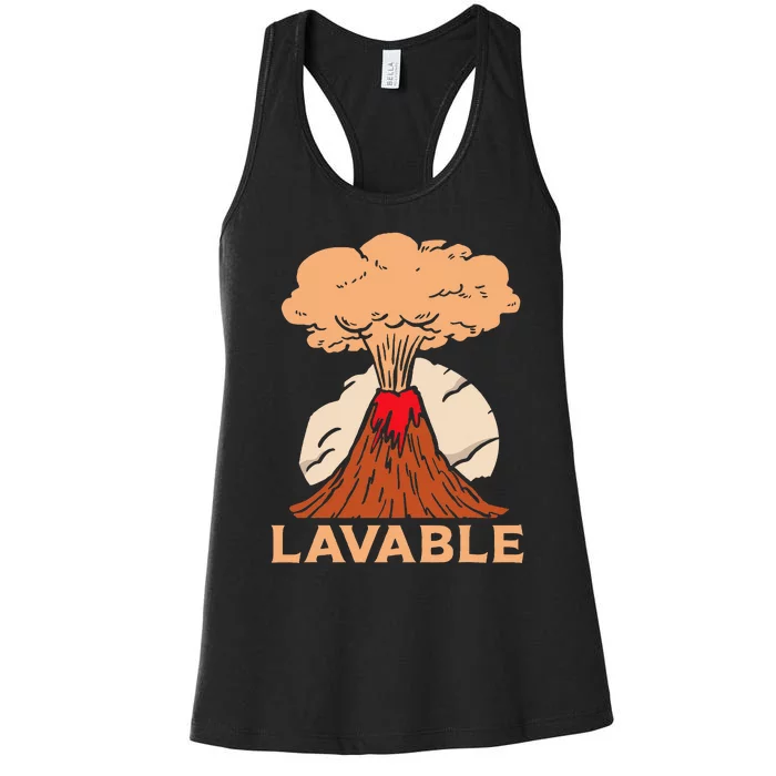 Lavable Volcanic Volcanoes Geology Lava Volcanoe Women's Racerback Tank