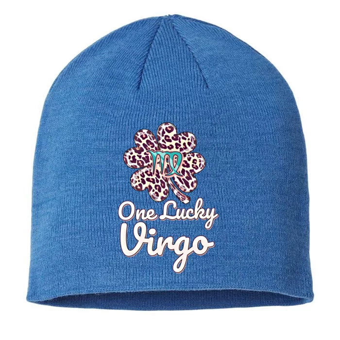 Lucky Virgo Zodiac Sign With Leopard Pattern Shamrock Gift 8 1/2in Sustainable Knit Beanie