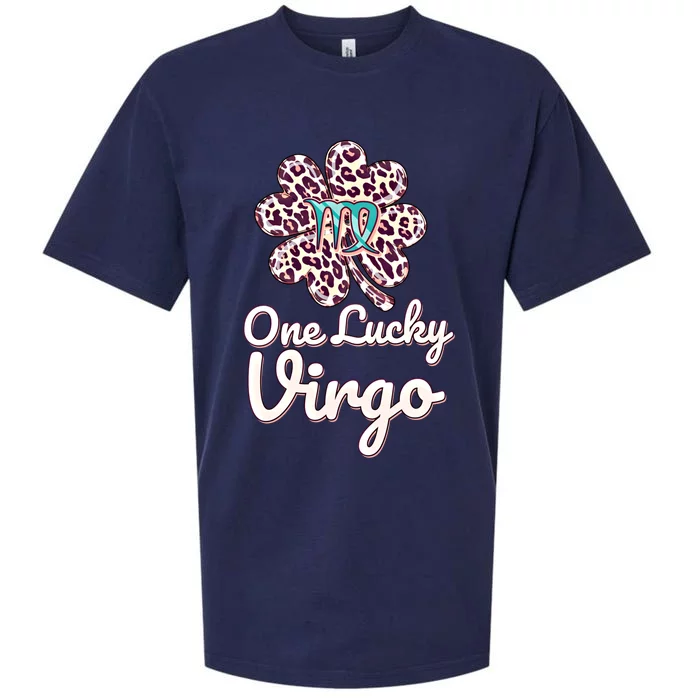 Lucky Virgo Zodiac Sign With Leopard Pattern Shamrock Gift Sueded Cloud Jersey T-Shirt