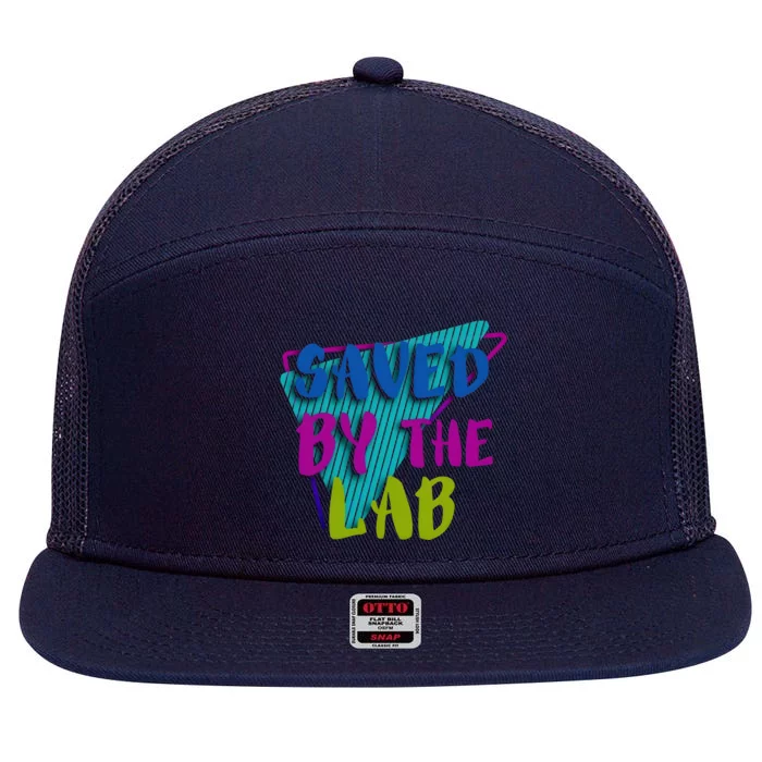 Lab Week 2024 Saved By The Lab 7 Panel Mesh Trucker Snapback Hat