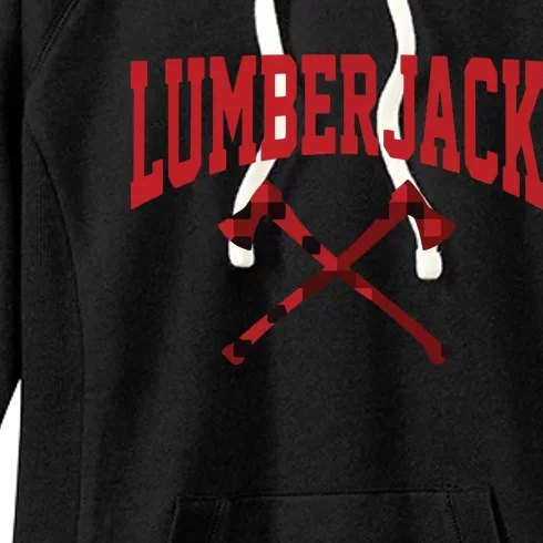 Lumberjack Woodworker Arborist Axe Flannel Women's Fleece Hoodie