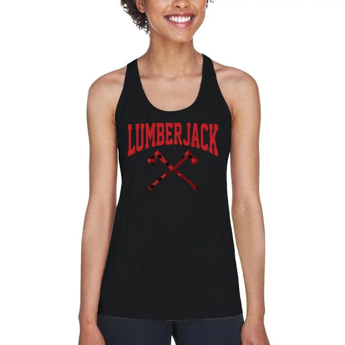 Lumberjack Woodworker Arborist Axe Flannel Women's Racerback Tank